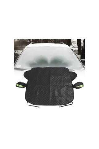 Lemestar Araç Camı Kar Ve Buz Koruyucu Kumaş, 5 Katlı Malzeme, Yansıtıcı Şerit Ve Manyetik Tutucularıyla Tam Koruma