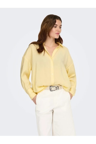 Only Onlzazima L/s Loose Wvn Noos Kadın Gömlek 15272523 Sarı
