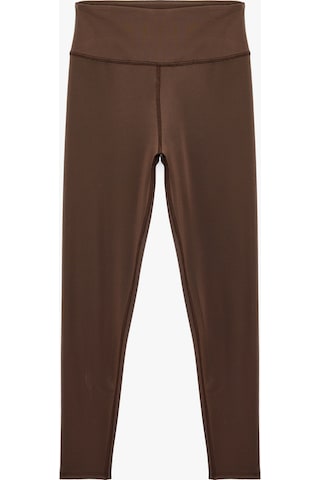 Koton Yüksek Bel Dikiş Detaylı Slim Fit Spor Tayt Kahverengi 7wak40152nk Kahve