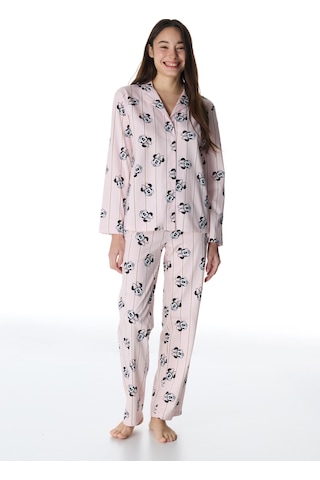 Penti İnci Pembe Lic Minnie Gömlek Pantolon Pijama Takımı