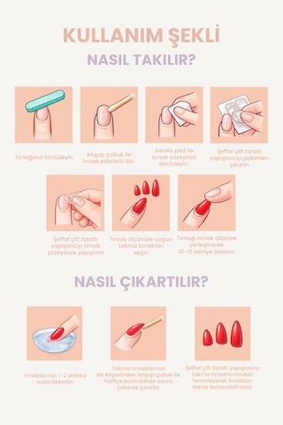 Pop Beauty Ayak Takma Tırnak Seti & Zararsız Yapıştırıcı Popbeauty10123
