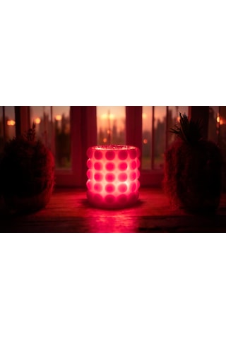 Fener Mum Bubble Short Kırmızı Kavun Kokulu Dekoratif Mum