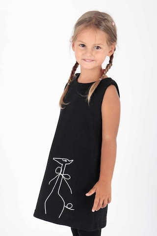 Ahenk Kids Kız Zürafa Baskılı Elbise Ak520567 Siyah