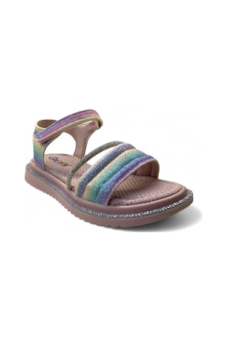540 Kız Çocuk Taşlı Sandalet Renkli