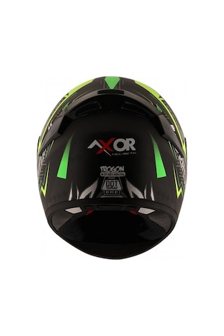 Axor Rage Trogon-E CE2205 DOT FMVSS218 Motosiklet Kaskı Siyah - Yeşil - Sarı