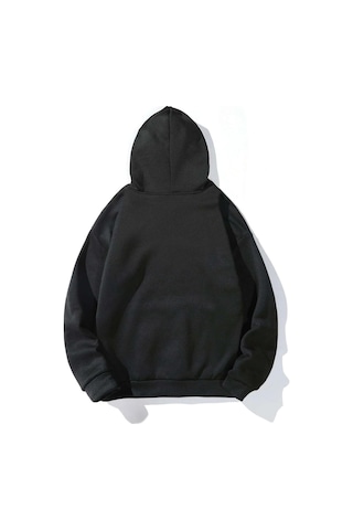 Altamira Unisex Happiest Baskılı Oversize Kapşonlu Sweatshirt 001