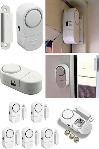 5 Adet Cam Pencere Kapı Pvc Engelleyici Güvenlik Ürünleri Manyetik Alarm Set