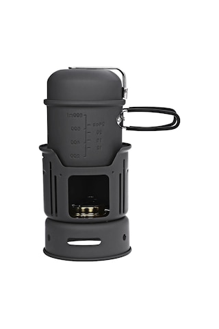 Alocs Alkol Ocaklı Pişirme Seti 1 2 Kişilik Çantalı Set Çok Renkli