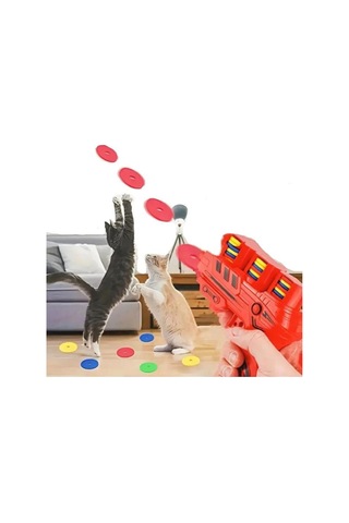 Patibon 25 Köpük Disk Atan Oyuncak Tabanca Kedi Köpek Eva Frizbi Atan Çocuk Oyun Tabancası Yumuşak Kurşun