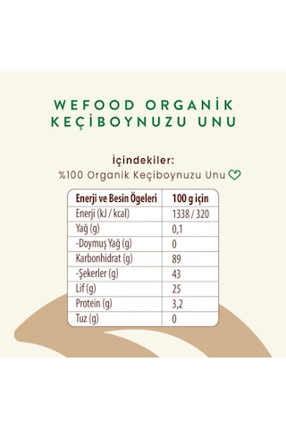 Wefood Organik Keçiboynuzu Unu 320 Gr 320 G