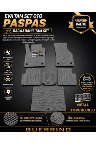 Volkswagen/tiguan- 2024-2026 İçin Yeni Nesil Eva Ful Paspas Seti-bagajlı- Metal Topukluk Dahil