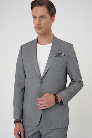 Efor Comfort Fit Mono Yaka Çift Yırtmaç Torba Cep Kendinden Desenli Casual Siyah Ceket C 705 Siyah