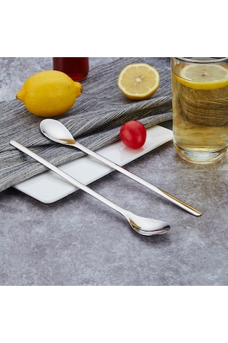 Sones Paslanmaz Çelik Uzun Saplı Kahve Karıştırma Kaşığı Dondurma Kaşığı