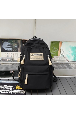 Şık Ve Üzgün Öğrenci Okul Çantası-siyah