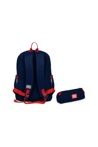 Coral High Okul Sırt Çantası Ve Kalemlik Seti - Lacivert Kırmızı Little Dude Baskılı Erkek Çocuk Setygn33219c Çok Renkli