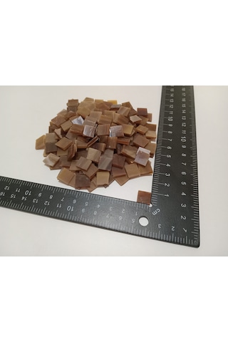 Antik Kahve Kare Vitray Cam Mozaik Taşı - Sanatsal Mozaik İçin Yaklaşık 10 X 10 Mm