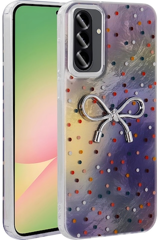 Galaxy A26 Uyumlu Uyumlu Kılıf Kamera Korumalı Figürlü Zore Ponti Silikon Kapak - Lila Lila