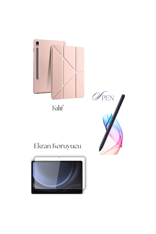 Fuchsia Galaxy Tab S10 Lite / S10 Fe İle Uyumlu Tablet Kılıfı S Pen Tablet Kalemi Ekran Koruyucu Set Tablet Kılıfı
