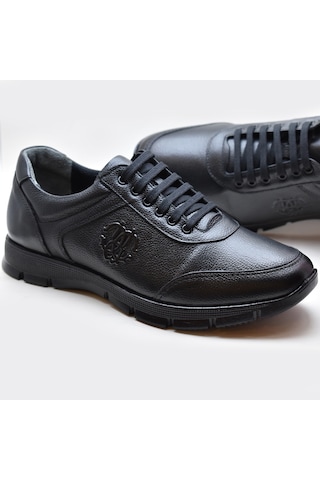 405 Tam Ortopedik Kauçuk Kaymaz Taban Hakiki Deri Kışlık Erkek Ayakkabı Siyah