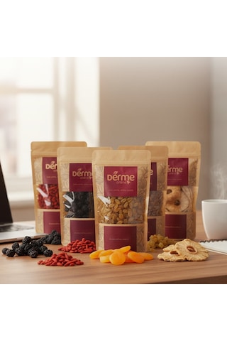 Ofis Atıştırmalık Paketi Blueberry, Gojiberry,ananas Kurusu, Kayısı, Kuru Üzüm Granola Hediye 500 G