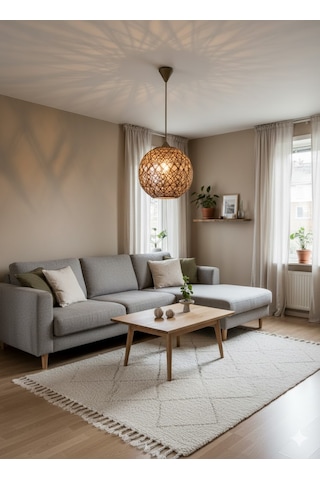 Efect Home Design Bohem,ahşap,jüt,hasır,modern,doğal Sarkıt Avize HASIR