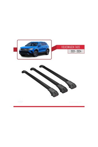Volkswagen Taos 2021 Ve Sonrası İle Uyumlu Ace-1 Ara Atkı Tavan Barı Siyah 3 Adet Bar