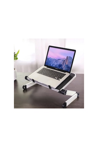 Soğutuculu Yükseklik Ayarlı Laptop Standı Çalışma Masası Laptop Yükseltici Fanlı Tüm Laptoplar İle Uyumlu