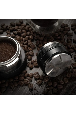 Honeybeeshop 51 Mm Ayarlanabilir Basınçlı Çift Başlı Espresso Tamper Alüminyum Alaşımlı Kahve Değirmeni Ev Restoran Kullanımı Ahşap