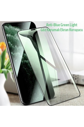 Ally iPhone Uyumlu 11 Pro Max Anti -blue Green Light Göz Korumalı Tempered Full Ekran Koruyucu- 5775