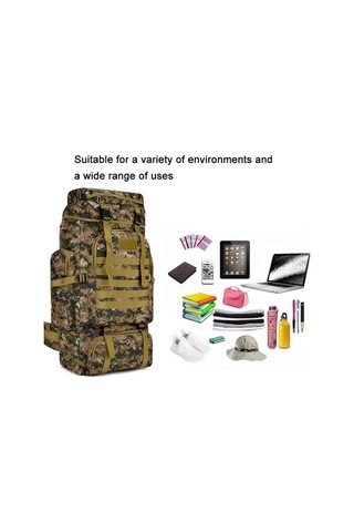 Dancemonkey Dayanıklı Seyahat Yürüyüş Çantası, Jungle Camouflage, 56-75lsuya Çok Renkli