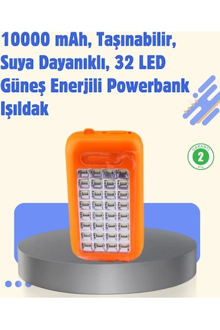 Gold Silver Gs-875 Güneş Enerjili Powerbank Ve 32 Led Işıldak Turuncu