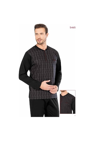 Pierre Cardin Uzun Kollu Çeyizlik Jakarlı Kışlık Pijama Takım5465
