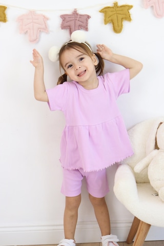 MiaBaby Fırfırlı Şortlu Takım Lila