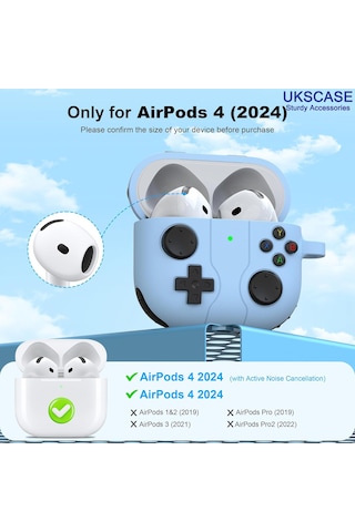 Ukscase Apple Uyumlu AirPods 4 Nesil 2024 Oyun Kolu Tasarımlı Silikon Kılıf 3