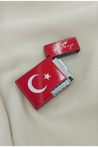 Çakmak Metal Gazlı Doldurulabilir Çakmak Ay Yıldız İşlemeli 17677