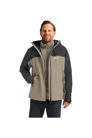 Jack Wolfskin Jack Wolfskın Wıld Places 3ın1 Jkt M Erkek Linen Outdoor Ceketi A65257-5940 Bej - Siyah