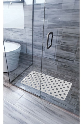 Banyo Paspası Beyaz Silikon Kaymaz Vakumlu Duş Paspası 1