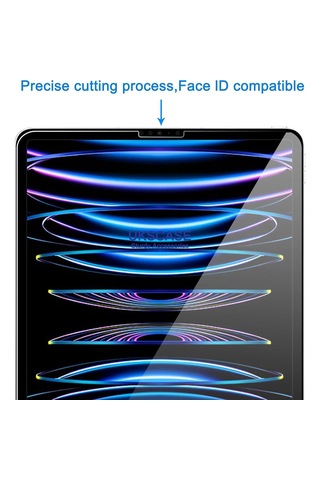 Apple Uyumlu iPad  Pro 12.9 İnç 2022 & 2021 & 2020 & 2018 Temperli Cam Ekran Koruyucu 2 Adet