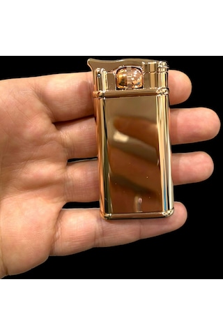 Rose Bakır Düğmeli Pürmüzlü Gazlı Çakmak 109438 Bakır