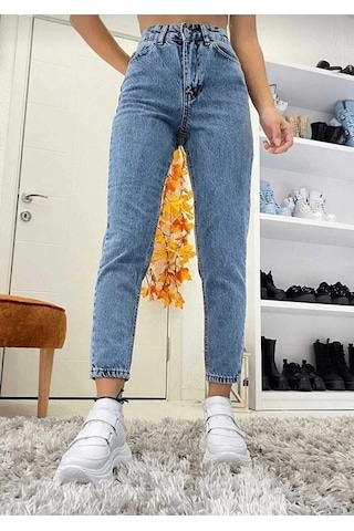 Woddi Joyn Mom Jean Mavi Kar Mom Likralı Kot Pantolon-3 Taş1