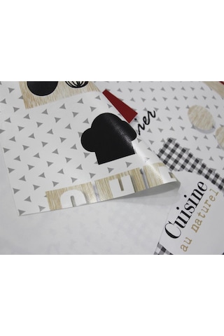 Elyaf Astarlı Silinebilir Pvc Muşamba Masa Örtüsü - Kırmızı Chef - 304-1ad