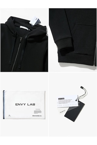 Envy Lab Fermuarlı Polar Kapüşonlu Sweatshirt 173721724 Siyah