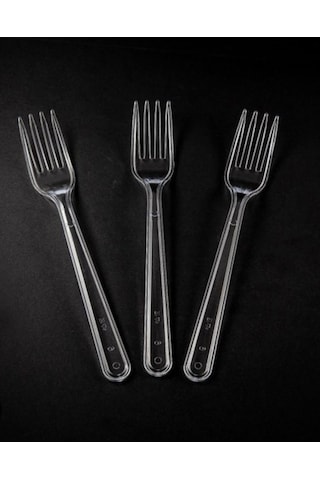 Plastik Çatal Şeffaf Çatal 50 Adet 2,5gr Diamond