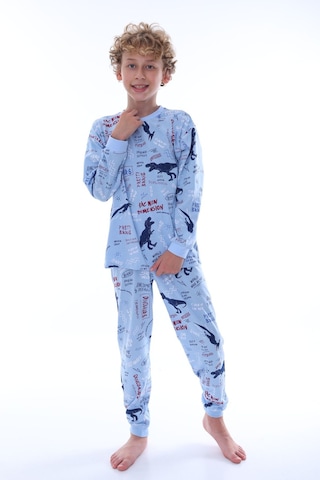 Zuzunga Kahramanlar Birliği Avengers Desenli Erkek Çocuk Pijama Takımı Mavi1 Mavi