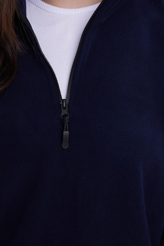 Tudors Kadın Standart Fit Antipilling Tüylenme Yapmayan Soğuk Geçirmez Lacivert Bato Yaka Polar Sweatshirt-41779 Lacivert