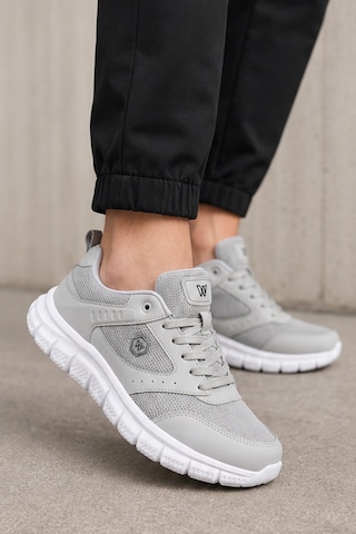 Purewalk Unisex Gri Kalın Tabanlı Spor Ayakkabı - Hafif Esnek Günlük Yürüyüş Sneaker Rahat Koşu ...