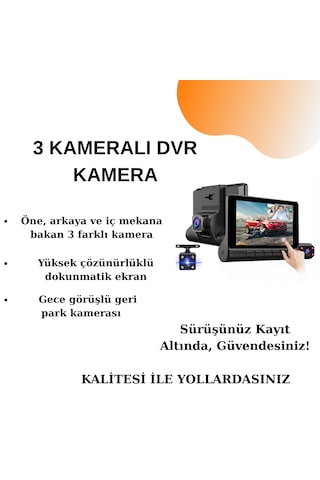 3 Kameralı Dvr Kamera