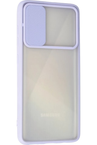 Mey İthalat Samsung Uyumlu Galaxy A71 Kılıf Palm Buzlu Kamera Sürgülü Silikon - Lila Çok Renkli