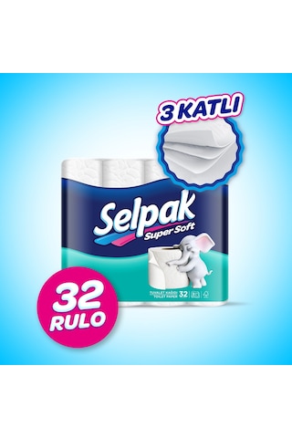 Selpak Süper Soft Üç Katlı Tuvalet Kağıdı 32 Rulo