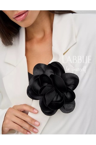 Labbıje Büyük Broş Kumaş Çiçek Fiyonk 242289160 Siyah